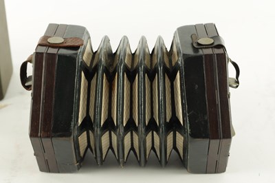 Lot 640 - A LATE 19TH CENTURY NICKEL BUTTONED CONCERTINA PROBABLY BY WHEATSTONE, No. 236