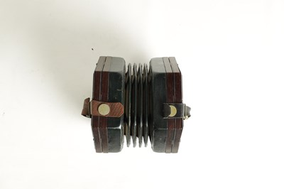 Lot 640 - A LATE 19TH CENTURY NICKEL BUTTONED CONCERTINA PROBABLY BY WHEATSTONE, No. 236