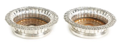 Lot 318 - A PAIR OF 19TH CENTURY OLD SHEFFIELD SILVER PLATED WINE COASTERS