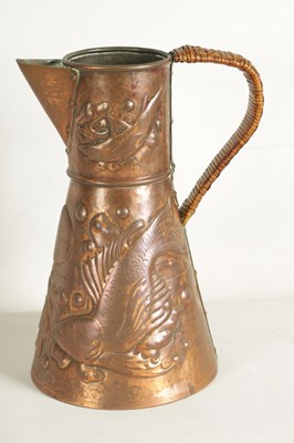 Lot 826 - AN ARTS AND CRAFTS NEWLYN SCHOOL COPPER JUG