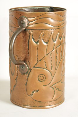 Lot 575 - AN ARTS AND CRAFTS COPPER TWO HANDLED VASE