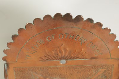 Lot 576 - AN ARTS AND CRAFTS COPPER WALL SCONCE