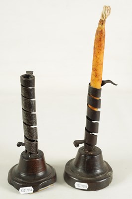 Lot 544 - TWO 18TH CENTURY SPIRAL CANDLESTICKS