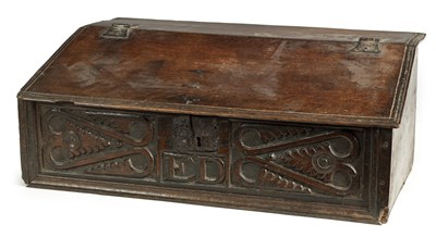 Lot 1001 - A LATE 17TH CENTURY OAK BIBLE BOX