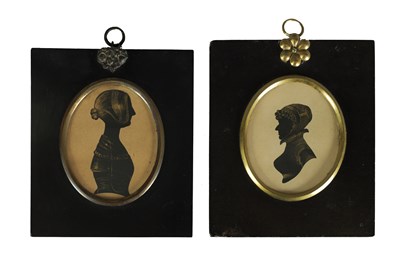 Lot 688 - TWO EARLY/MID 19TH CENTURY OVAL SILHOUETTE BUST PORTRAITS ON PAPER