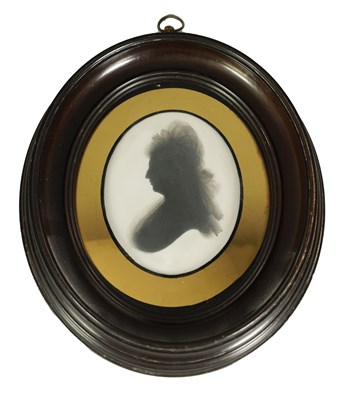 Lot 685 - SAMUEL HOUGHTON - A LATE 18TH CENTURY OVAL SILHOUETTE BUST PORTRAIT ON PLASTER