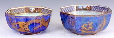 Lot 297 - TWO EARLY 20TH CENTURY HEXAGONAL WEDGEWOOD...