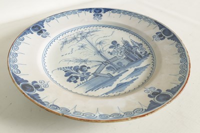Lot 55 - AN 18TH-CENTURY DELFT BLUE AND WHITE PLATE