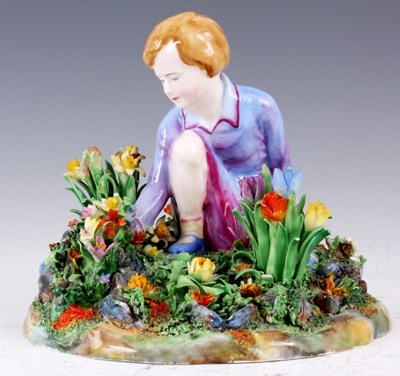 Lot 299 - A CROWN STAFFORDSHIRE PORCELAIN FIGURE of a...
