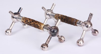 Lot 300 - A PAIR OF EARLY 20th CENTURY SILVER AND STAG...