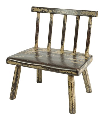 Lot 1056 - A 19TH CENTURY STYLE IRISH PAINTED HEDGE ROW STICK BACK CHAIR