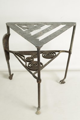 Lot 543 - AN 18TH/19TH-CENTURY IRONWORK TRIANGULAR FOOTMAN