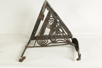 Lot 543 - AN 18TH/19TH-CENTURY IRONWORK TRIANGULAR FOOTMAN