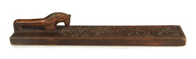 Lot 881 - A 19TH-CENTURY SCANDINAVIAN FOLK ART MANGLE BOARD INITIALLED "R.A.D.T" AND DATED 1840