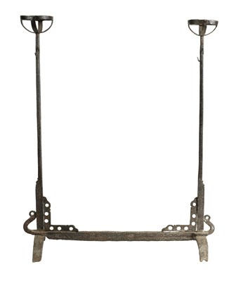 Lot 524 - A 17TH CENTURY WROUGHT IRONWORK HEARTH STAND