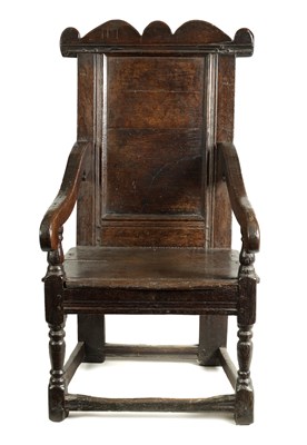 Lot 979 - A 17TH-CENTURY JOINED OAK WAINSCOT CHAIR