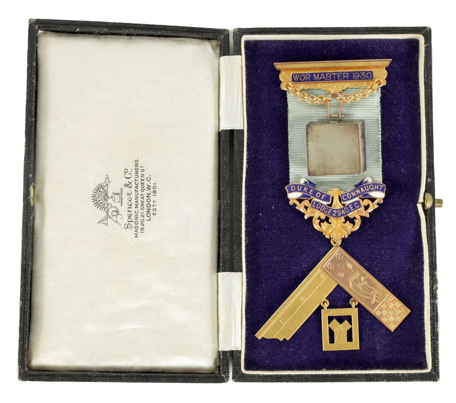 Lot 183 - A LARGE MASONIC 9ct .375 HALLMARKED YELLOW GOLD ENAMEL AND STERLING SILVER MEDAL