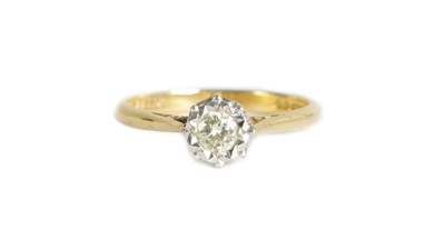Lot 181 - AN 18 CT .750 HALLMARKED YELLOW GOLD LADIES RING