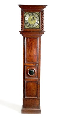 Lot 823 - JOHN OGDEN, DARLINGTON. A RARE LATE 17TH CENTURY OAK “COFFIN" CASE 30-HOUR PENNY MOON LONGCASE CLOCK