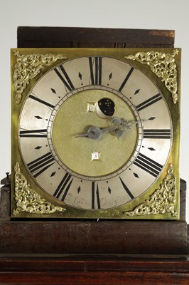 Lot 823 - JOHN OGDEN, DARLINGTON. A RARE LATE 17TH CENTURY OAK “COFFIN" CASE 30-HOUR PENNY MOON LONGCASE CLOCK