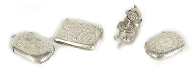 Lot 305 - THREE ENGRAVED SILVER VESTA CASES