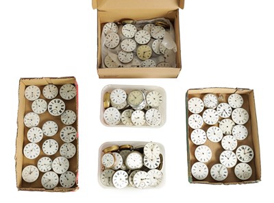 Lot 209 - A VERY LARGE COLLECTION OF FIVE BOXES AND TRAYS OF GENTLEMAN'S POCKET WATCH MOVEMENTS