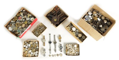 Lot 211 - A MASSIVE COLLECTION OF VARIOUS GENTLEMENS POCKET WATCH MOVEMENTS, CASES, AND PARTS together with WRISTWATCH MOVEMENTS OF ALL CALIBER