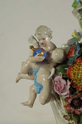 Lot 73 - AN IMPRESSIVE MID/LATE 19TH CENTURY MEISSEN MANTEL CLOCK OF LARGE SIZE