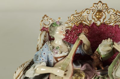 Lot 60 - A LARGE LATE 19TH CENTURY MEISSEN-STYLE DRESDEN FIGURE GROUP OF MUSICIANS