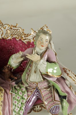Lot 60 - A LARGE LATE 19TH CENTURY MEISSEN-STYLE DRESDEN FIGURE GROUP OF MUSICIANS