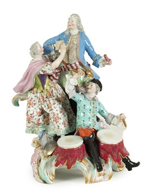 Lot 112 - A MID/LATE 19TH CENTURY MEISSEN MUSICIAN FIGURE GROUP