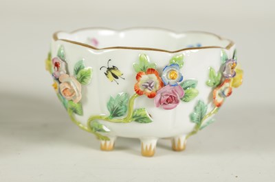 Lot 71 - A LATE 19TH CENTURY SHAPED MOULDED MEISSEN CUP AND SAUCER