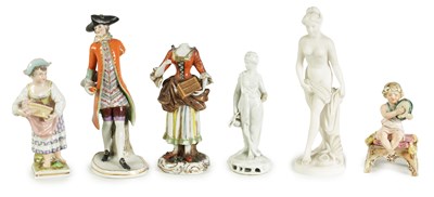 Lot 96 - A GROUP OF SIX CONTINENTAL PORCELAIN FIGURES