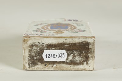 Lot 67 - A 19TH CENTURY MEISSEN STYLE RECTANGULAR PORCELAIN TEA CADDY AND COVER