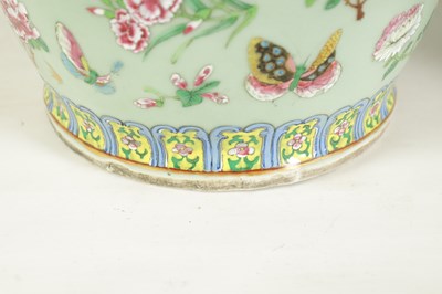 Lot 179 - A GOOD PAIR OF 19TH CENTURY CHINESE TWO-HANDLED TAPERED VASES
