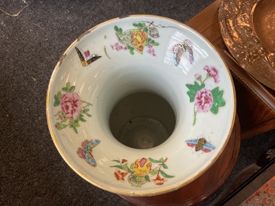 Lot 179 - A GOOD PAIR OF 19TH CENTURY CHINESE TWO-HANDLED TAPERED VASES