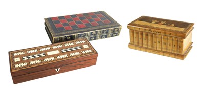 Lot 909 - A LATE 19TH-CENTURY ROSEWOOOD GAMES BOX