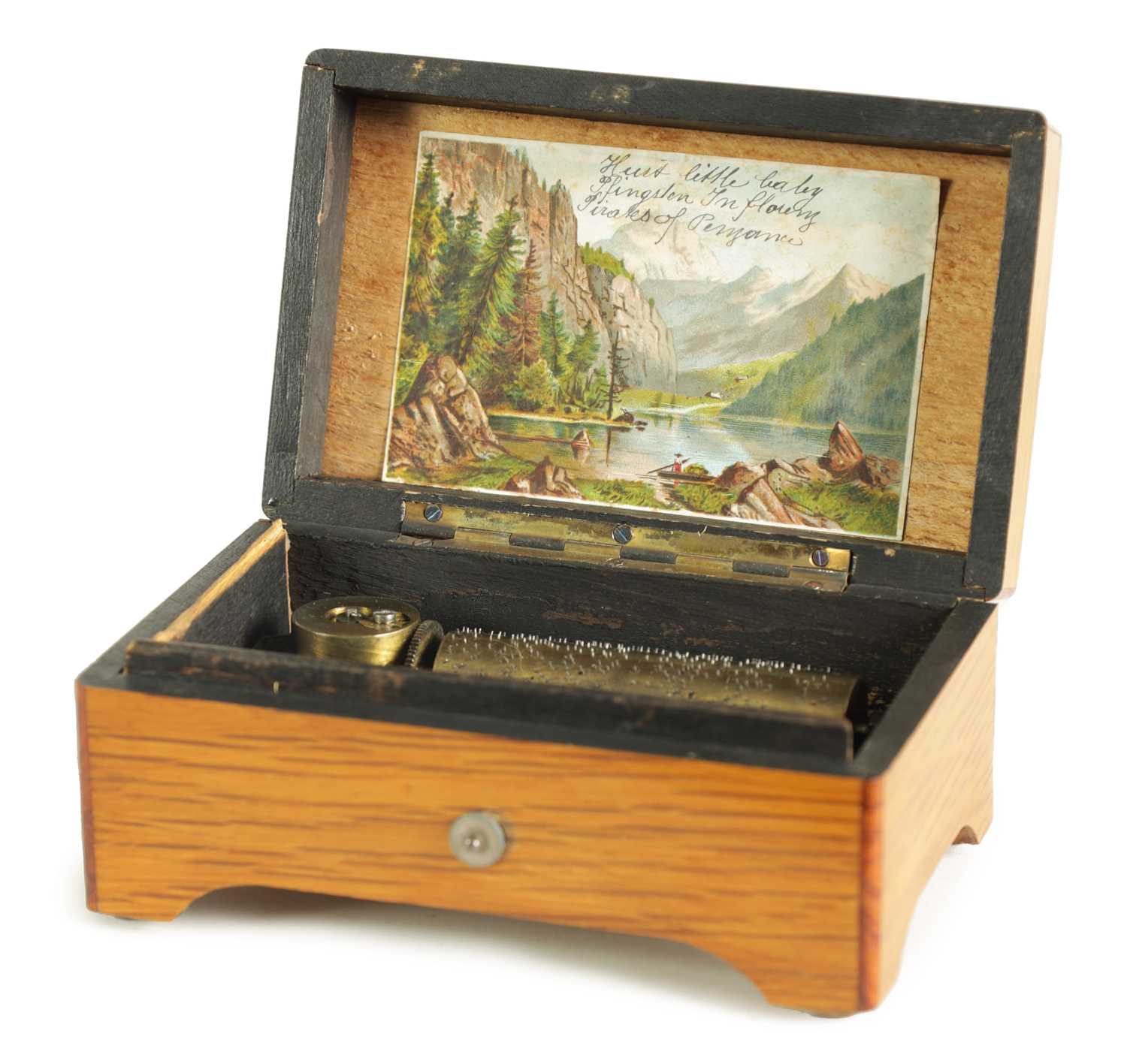 Lot 612 - A LATE 19TH-CENTURY SWISS MINIATURE MUSIC BOX