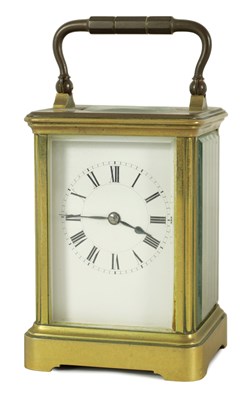 Lot 807 - HENRI JACOT A LATE 19TH CENTURY FRENCH BRASS STRIKING CARRIAGE CLOCK