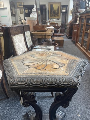Lot 151 - AN EARLY 19TH CENTURY SRI LANKAN IVORY, SPECIMEN INLAID AND EBONY OCCASIONAL TABLE