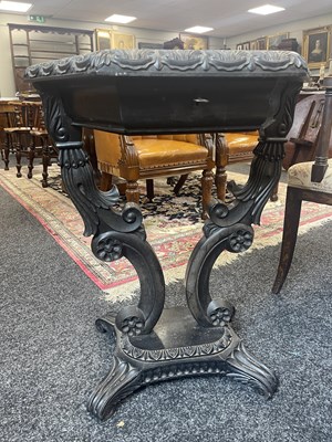 Lot 151 - AN EARLY 19TH CENTURY SRI LANKAN IVORY, SPECIMEN INLAID AND EBONY OCCASIONAL TABLE