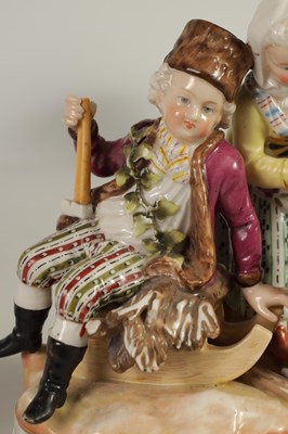 Lot 83 - A PAIR OF LATE 19TH CENTURY SITZENDORF FIGURE GROUPS