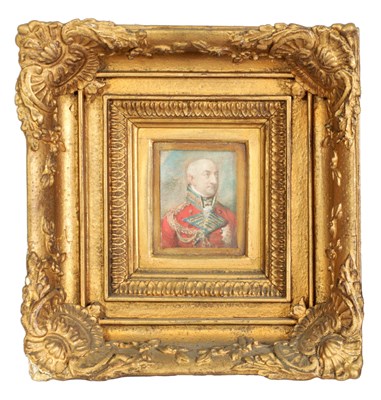 Lot 693 - A MINIATURE BUST PORTRAIT ON IVORY OF MILITARY OFFICER SIR SAMUEL AUCHMUTY