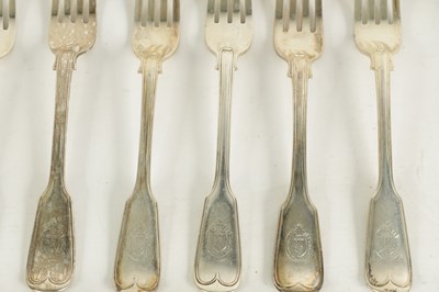 Lot 255 - A VICTORIAN 84 PIECE PART CANTEEN OF SILVER TABLE CUTLERY