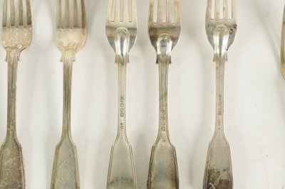 Lot 255 - A VICTORIAN 84 PIECE PART CANTEEN OF SILVER TABLE CUTLERY