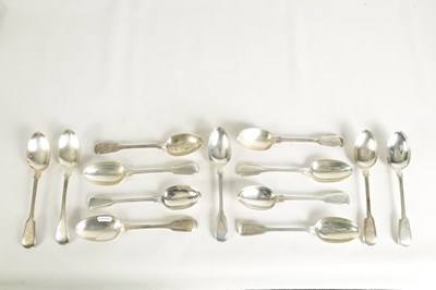 Lot 255 - A VICTORIAN 84 PIECE PART CANTEEN OF SILVER TABLE CUTLERY