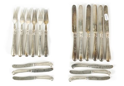 Lot 286 - A SET OF TWELVE VICTORIAN SILVER FISH KNIVES AND FORKS