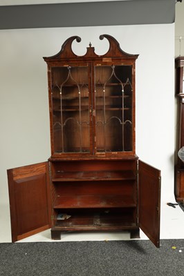 Lot 1050 - AN UNUSUAL LATE GEORGE III GONCALO ALVES AND KINGWOOD BOOKCASE