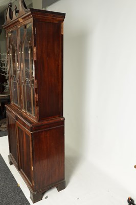 Lot 1050 - AN UNUSUAL LATE GEORGE III GONCALO ALVES AND KINGWOOD BOOKCASE