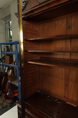 Lot 1050 - AN UNUSUAL LATE GEORGE III GONCALO ALVES AND KINGWOOD BOOKCASE